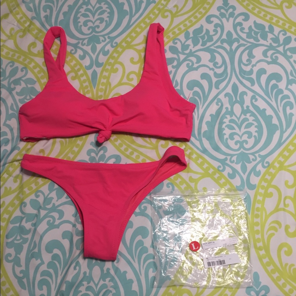Pink tie bikini